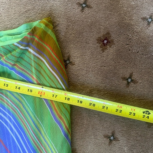 Dana Buchman silk skirt size 10 lined midi handkerchief hem - Picture 8 of 11